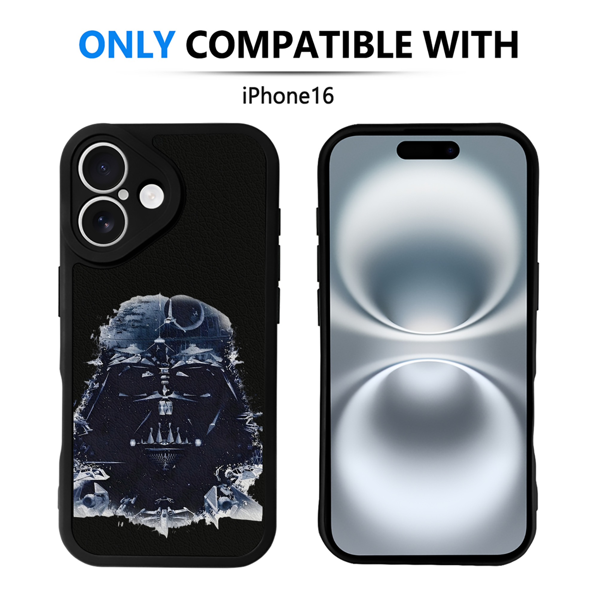 （画像用） スター・ウォーズ Star Wars 【iPhone 16シリーズ対応】シリコンスマホケース（レザー調） 材質：シリコン